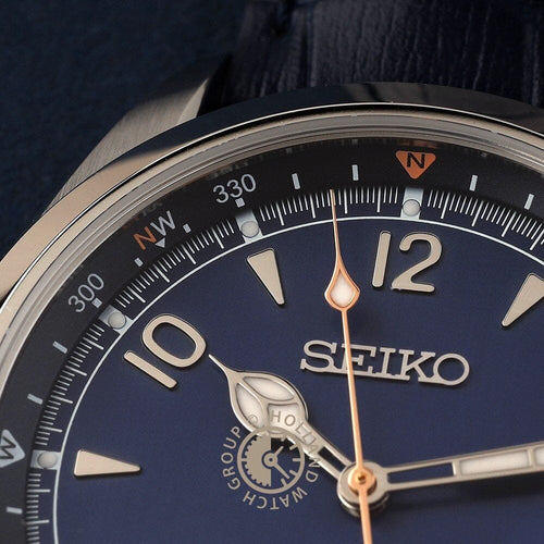 Montre homme Seiko Prospex Alpinist SPB531J1, cadran bleu, bracelet en cuir noir – Automatique, édition limitée Homme SEIKO