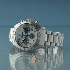 Montre homme Seiko Prospex Chronograph SSC965P1, cadran blanc, boîtier en acier inoxydable, design sport solaire Homme SEIKO