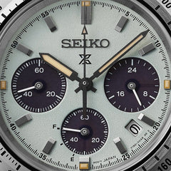 Montre homme Seiko Prospex Chronograph SSC965P1, cadran blanc, boîtier en acier inoxydable, design sport solaire Homme SEIKO