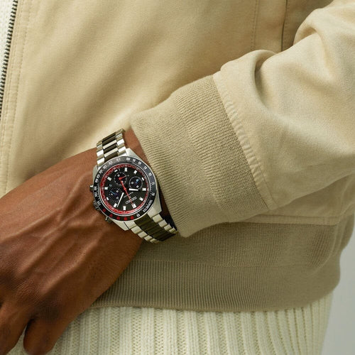 Montre homme Seiko Prospex Speedtimer Datsun SSC957P1, cadran noir, acier inoxydable – Chronographe solaire, édition limitée Homme SEIKO