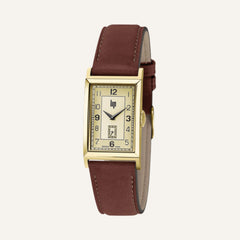 Montre LIP Churchill T18 671014 Bracelet Cuir en Acier Doré Homme LIP