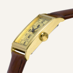 Montre LIP Churchill T18 671014 Bracelet Cuir en Acier Doré Homme LIP