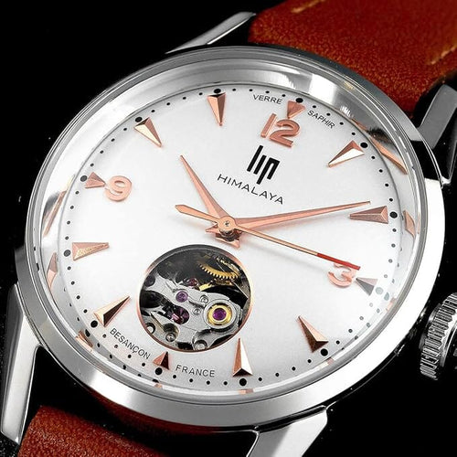 Montre Lip Femme 671605 – Cadran blanc, bracelet en cuir marron | Montre de luxe pour femme Femme LIP