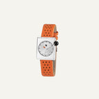 Montre LIP Mach 2000 Mini Square Métal Cuir Orange Montres LIP