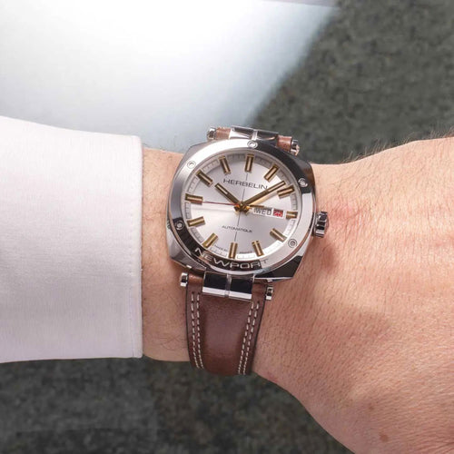 Montre Michel Herbelin Newport Homme Heritage 1764T11BR Automatic en cuir Montres Michel Herbelin