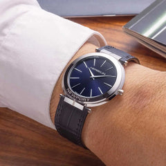 Montre Michel Herbelin Newport Slim Homme 19522AP15 bracelet cuir noir 40 mm Montres Michel Herbelin