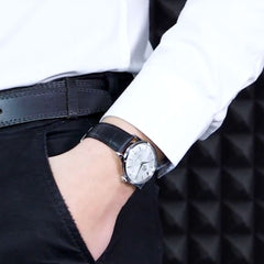 Montre Orient Bambino Homme RA-AC0M03S en Cuir Noir Homme Orient