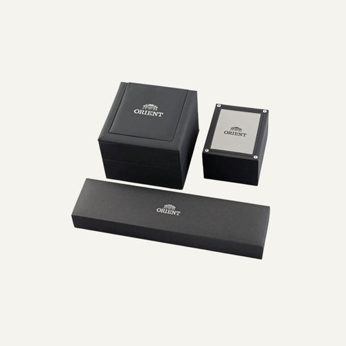 Montre Orient Homme Sun and Moon White RA-AK0008S en Cuir Noir Montres Orient