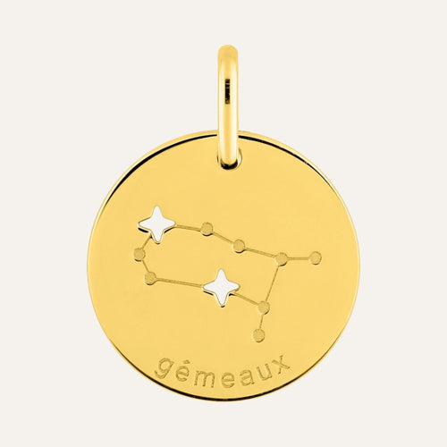 Pendentif Signe Astrologique Gémeaux en Or Jaune Pendentifs Robez Masson