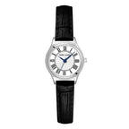 Pierre Lannier 020L603 Montre Femme Pya Bracelet Cuir Noir – Cadran Blanc à Chiffres Romains, Mouvement Quartz & Élégance Intemporelle Femme Ocarat