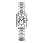 Pierre Lannier 051J601 | Montre Femme à Quartz – Boîtier Rectangulaire en Acier Inoxydable, Cadran Blanc Guilloché, Bracelet en Acier Argenté Femme PIERRE LANNIER