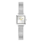 Pierre Lannier 058J621 | Montre Femme à Quartz – Boîtier Carré en Acier Inoxydable, Cadran Gris Soleillé, Bracelet Milanais en Acier Argenté Femme PIERRE LANNIER