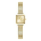 Pierre Lannier 059H542 | Montre Femme à Quartz – Boîtier Carré en Acier Inoxydable PVD Doré, Cadran Doré Soleillé, Bracelet Milanais en Acier Doré Femme PIERRE LANNIER