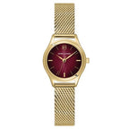 Pierre Lannier 169D552 Montre Femme PYA Coffret Bracelet Acier Milanais Doré – Cadran Fumé Bordeaux, Mouvement Quartz & 3 Bijoux Interchangeables Femme PIERRE LANNIER