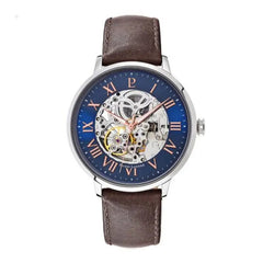Pierre Lannier 322B164 Montre Homme Automatique Bracelet Cuir Marron Cadran Bleu – Élégance Intemporelle, Mécanisme Visible & Style Premium Homme Ocarat