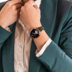 Pierre Lannier Australe 149K739 Montre Femme Automatique, Boîtier Rond 35 mm Noir & Or Rose, Cadran Cœur Ouvert Noir, Bracelet Acier Gris 14 mm, Miyota 8N24 Femme PIERRE LANNIER