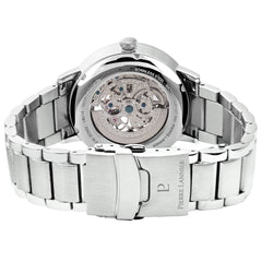 Pierre Lannier Automatic 317B131 Montre Automatique Homme, Boîtier Acier 42 mm, Cadran Squelette Noir, Bracelet Acier Argenté 20 mm Femme PIERRE LANNIER