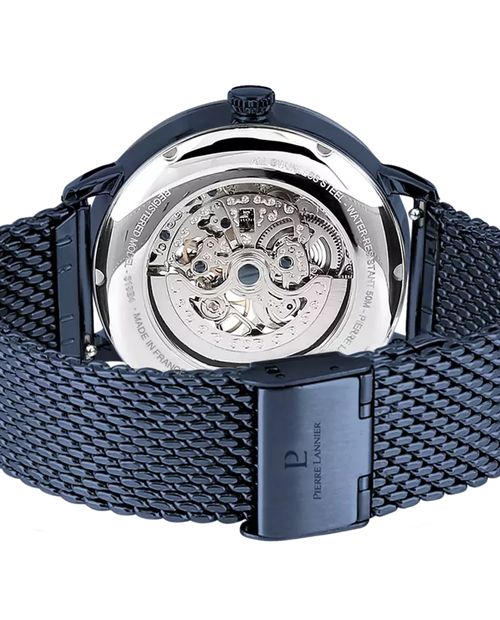 Pierre Lannier Automatic 318B468 Montre Automatique Homme, Boîtier Acier Bleu 42 mm, Cadran Squelette Bleu, Bracelet Acier Milanais Bleu 20 mm Femme PIERRE LANNIER