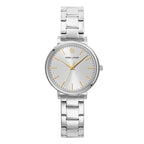 Pierre Lannier ESSENTIAL 087M621 Montre Femme à Quartz, Boîtier Rond Acier Inoxydable Argenté, Cadran Gris Soleil, Bracelet Acier Poli, Étanche 30 m Femme PIERRE LANNIER