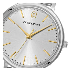Pierre Lannier ESSENTIAL 087M621 Montre Femme à Quartz, Boîtier Rond Acier Inoxydable Argenté, Cadran Gris Soleil, Bracelet Acier Poli, Étanche 30 m Femme PIERRE LANNIER