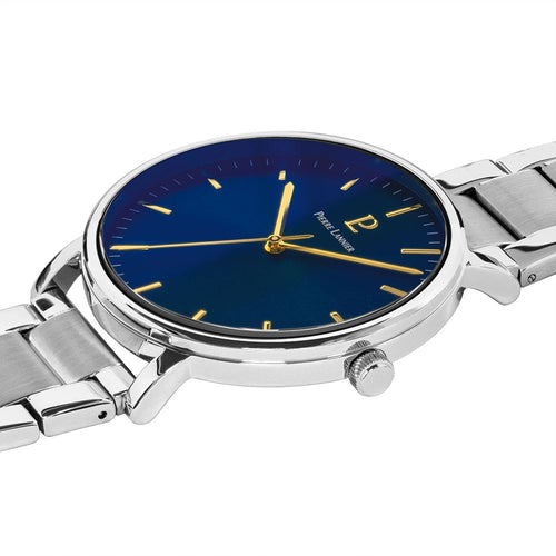 Pierre Lannier Essential 251G161 Montre Homme Quartz, Boîtier Acier 40,5 mm, Cadran Bleu Soleillé, Bracelet Acier Argenté 20 mm Femme PIERRE LANNIER