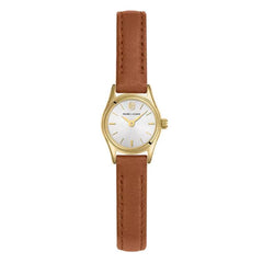 Pierre Lannier PYA 091M524 Montre Femme à Quartz, Boîtier Rond Doré 20 mm, Cadran Soleil Doré, Bracelet Cuir Marron 10 mm, Étanche 5 ATM Femme PIERRE LANNIER