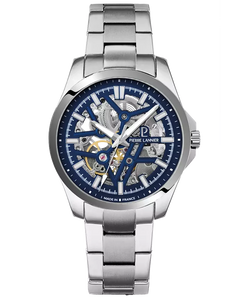 Pierre Lannier Skeletom 304G161 Montre Automatique Homme, Boîtier Acier 40 mm, Cadran Squelette Bleu, Bracelet Acier Argenté 20 mm Femme PIERRE LANNIER