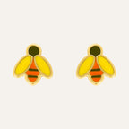Puces d'oreilles enfant abeille en or jaune 18 carats Boucles d'oreilles Robez Masson