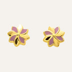 Puces d'oreilles enfant Fleur de Lys en or jaune 18 carats Boucles d'oreilles Robez Masson