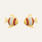 Puces d'oreilles enfant poisson en or jaune 18 carats Boucles d'oreilles Robez Masson