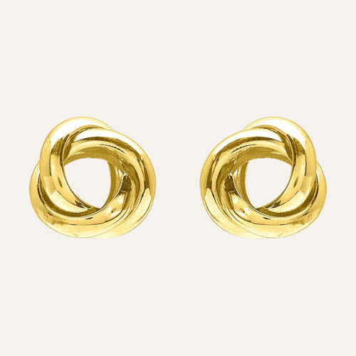 Puces d'oreilles Femme en or jaune 9 carat torsadé Boucles d'oreilles Robez Masson