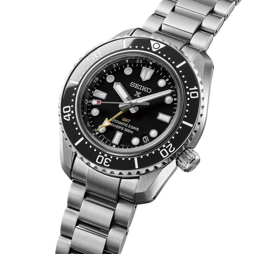 Seiko HBC002J1 Montre Homme Prospex Diver's Watch 1968 Heritage GMT Automatique - Cadran Noir, Lunette Céramique, Étanche 300M, Réserve de Marche 72 Heures Homme SEIKO