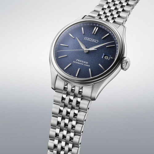 Seiko SPB525J1 Montre Homme Automatique Presage Classic Ai iro Cadran Bleu Réserve de Marche 72 Heures Bracelet Acier Inoxydable Élégance Quotidienne et Confort Durable Homme SEIKO