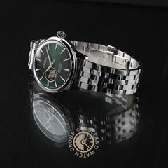 Seiko SSA441J1 Montre Homme Presage Cocktail Time Grasshopper Automatique - Cadran Vert Dégradé Open Heart, Acier Inoxydable, Style Élégant et Raffiné Homme SEIKO
