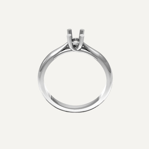 Solitaire 4 Griffes Croisées en Or Blanc 18 carat Monture Leurelor 48