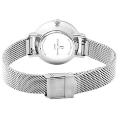 Pierre Lannier 046H671 | Montre Femme à Quartz 30 mm – Cadran Vert Soleillé, Boîtier en Acier Inoxydable Argenté, Bracelet Milanais en Acier Argenté