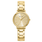 Montre femme Pierre Lannier Essential 089K542 en acier doré avec cadran doré soleillé et bracelet acier doré 14 mm