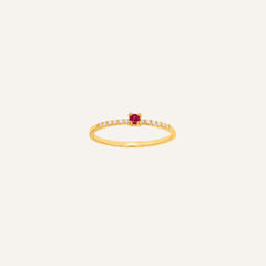 Bague Ambre Leurelor 18K Or Rubis & Diamants Bague Leurelor 48 