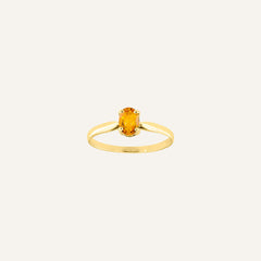 Bague Camélia Leurelor 18K Or Jaune Citrine Bague Leurelor 48 