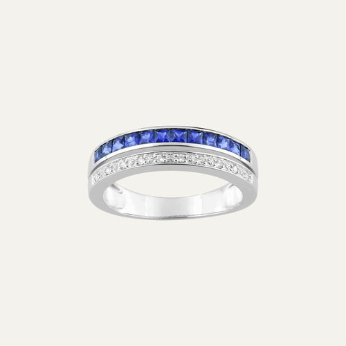 Bague Eclat Royal en Or Blanc, Saphir et Diamant Bague Leurelor 