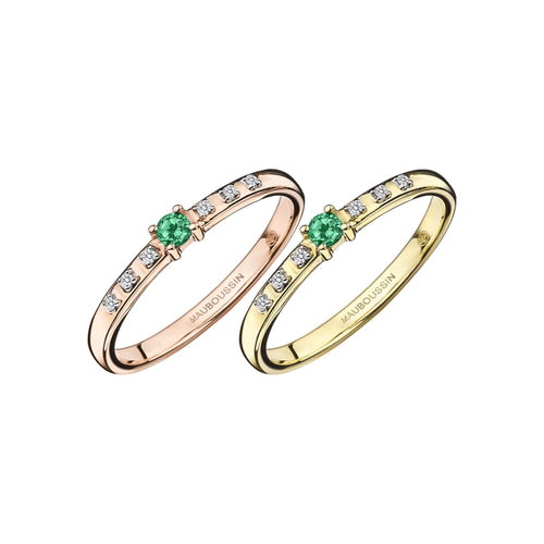 Bague Fine MAUBOUSSIN "Capsule d'Émotions" en Or, Émeraude et Diamant Mauboussin 