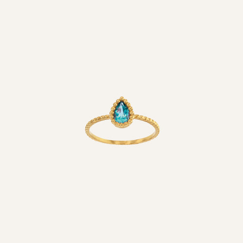 Bague Lalie Leurelor 18K Or Jaune Topaze London Blue Bague Leurelor 48 