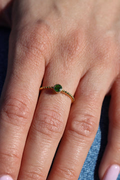 Bague Perlée Leurelor 18K Or Jaune Diopside Bague Leurelor 