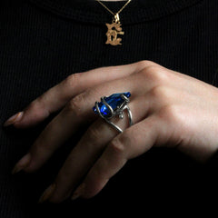 Bague rhodié Marazzini Bleu Foncé Small Drop Bague Marazzini 