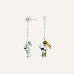 Boucles d'oreilles Femme UNA STORIA pendantes Toucan en Argent Boucles d'oreilles Una Storia 