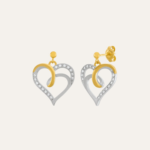 Boucles d'oreilles JOURDAN pendantes Ania en argent bicolore Boucles d'oreilles Jourdan 