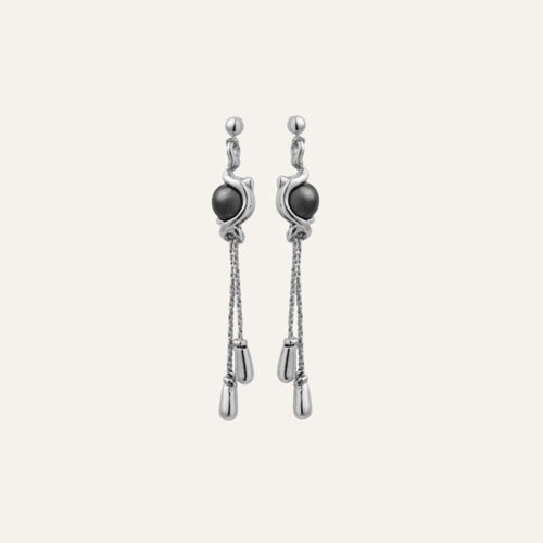 Boucles d'oreilles JOURDAN pendantes Dune en argent et perle Boucles d'oreilles Jourdan 