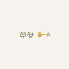 Boucles d'oreilles Leurelor Or Jaune 18K Oxyde de zirconium 4mm Boucles d'oreilles Leurelor 