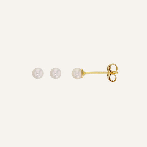 Boucles d'oreilles Leurelor Or Jaune 18K Perle d'Eau Douce 3mm Boucles d'oreilles Leurelor 