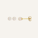 Boucles d'oreilles Leurelor Or Jaune 18K Perle d'Eau Douce 4mm Rondes Boucles d'oreilles Leurelor 